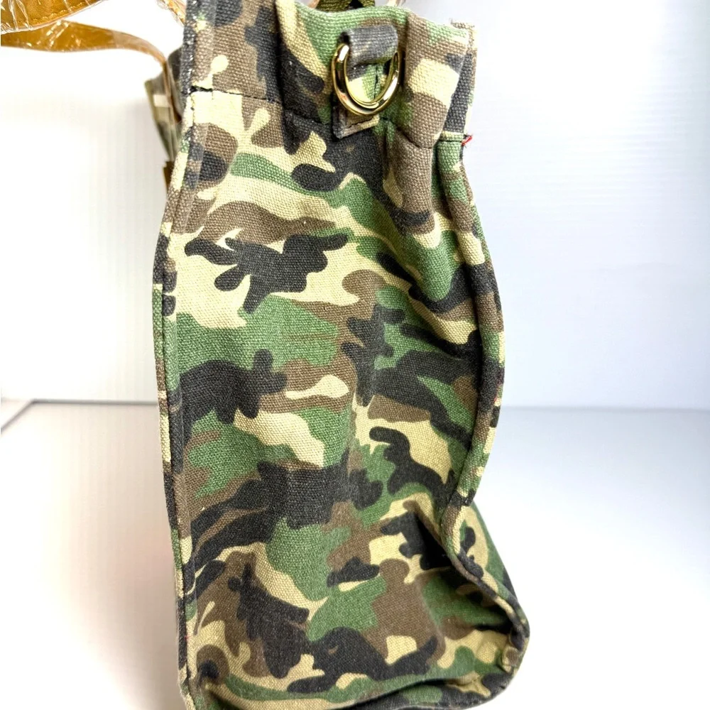ali+donned Camo Canvas Tote with Pink & Orange Accent